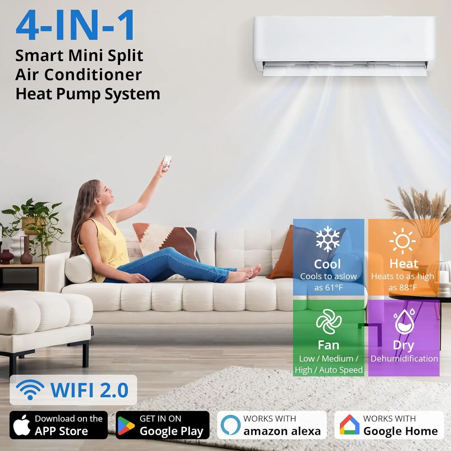 Garvee Energy Star Certified 9000 BTU Mini Split Air Conditioner, 24 SEER2 115V Home Ready AC and Heat Pump System for Rooms Up to 450 Sq.Ft
Garvee Energy Star Certified 9000 BTU Mini Split Air Conditioner, 24 SEER2 115V Home Ready AC and Heat Pump System for Rooms Up to 450 Sq.Ft