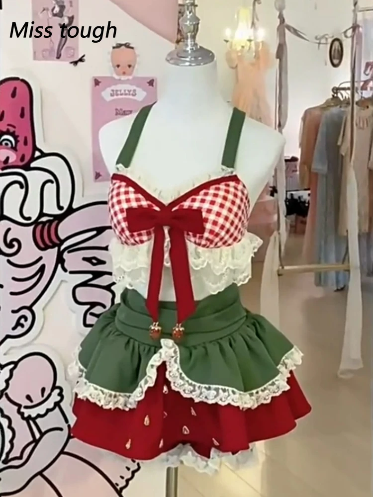Sweet Girl Bow Decor Ruffle Hem Halter Dress Women Cute Bear Patchwork Layered Skirt Lace Trim Lolita Style Mini Dress Summer
Sweet Girl Bow Decor Ruffle Hem Halter Dress Women Cute Bear Patchwork Layered Skirt Lace Trim Lolita Style Mini Dress Summer
