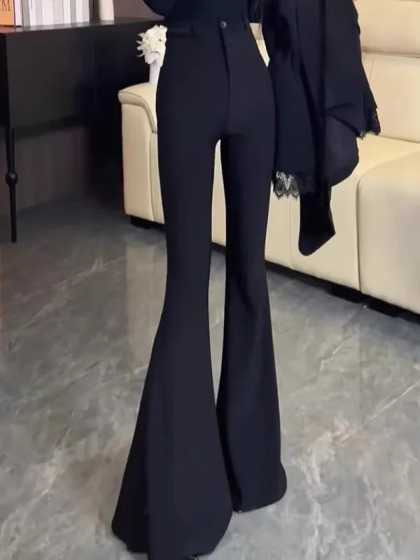 Black High Waist Bell Bottom Pants Women's Summer Thin Style 2026 New Slim Fit Casual Trousers Floor Length Polyester Fiber
Black High Waist Bell Bottom Pants Women's Summer Thin Style 2026 New Slim Fit Casual Trousers Floor Length Polyester Fiber