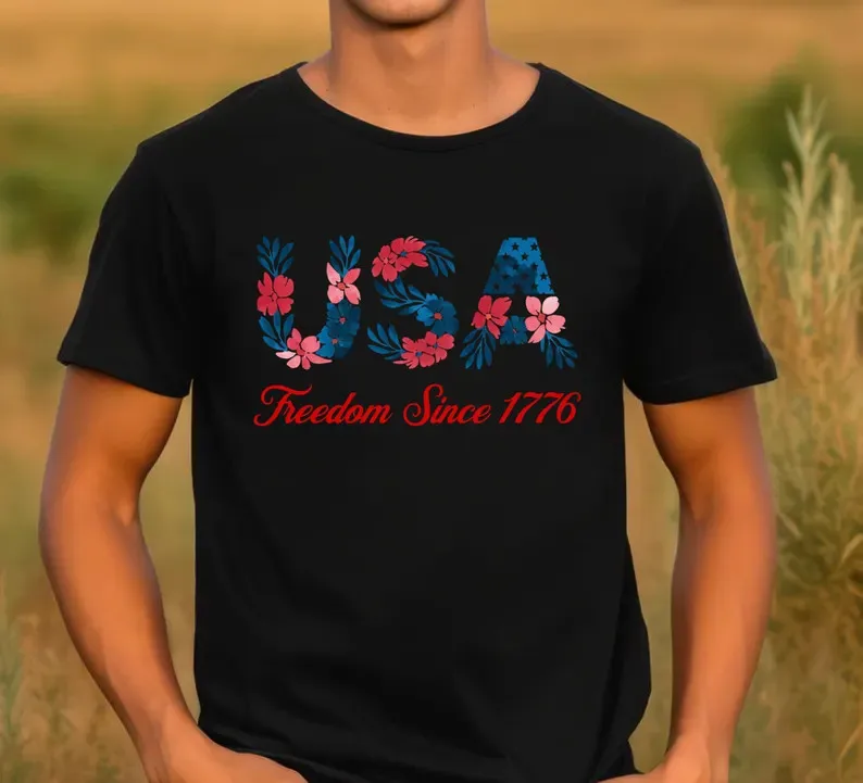 Рубашка с цветочным принтом ко Дню независимости, патриотическая футболка четвертого июля, черная 4 июля
Рубашка с цветочным принтом ко Дню независимости, патриотическая футболка четвертого июля, черная 4 июля