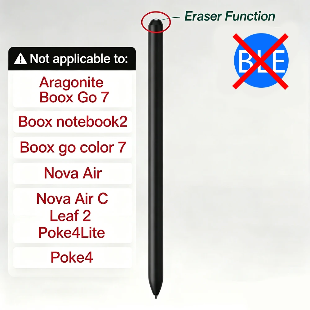 Stylus Pen for BOOX Pen 2/Pen 3 with Eraser for BOOX Compatible with Tablet Note Air 3 C E lnk Tablet/Tablet Go 10.3 ePaper
Stylus Pen for BOOX Pen 2/Pen 3 with Eraser for BOOX Compatible with Tablet Note Air 3 C E lnk Tablet/Tablet Go 10.3 ePaper