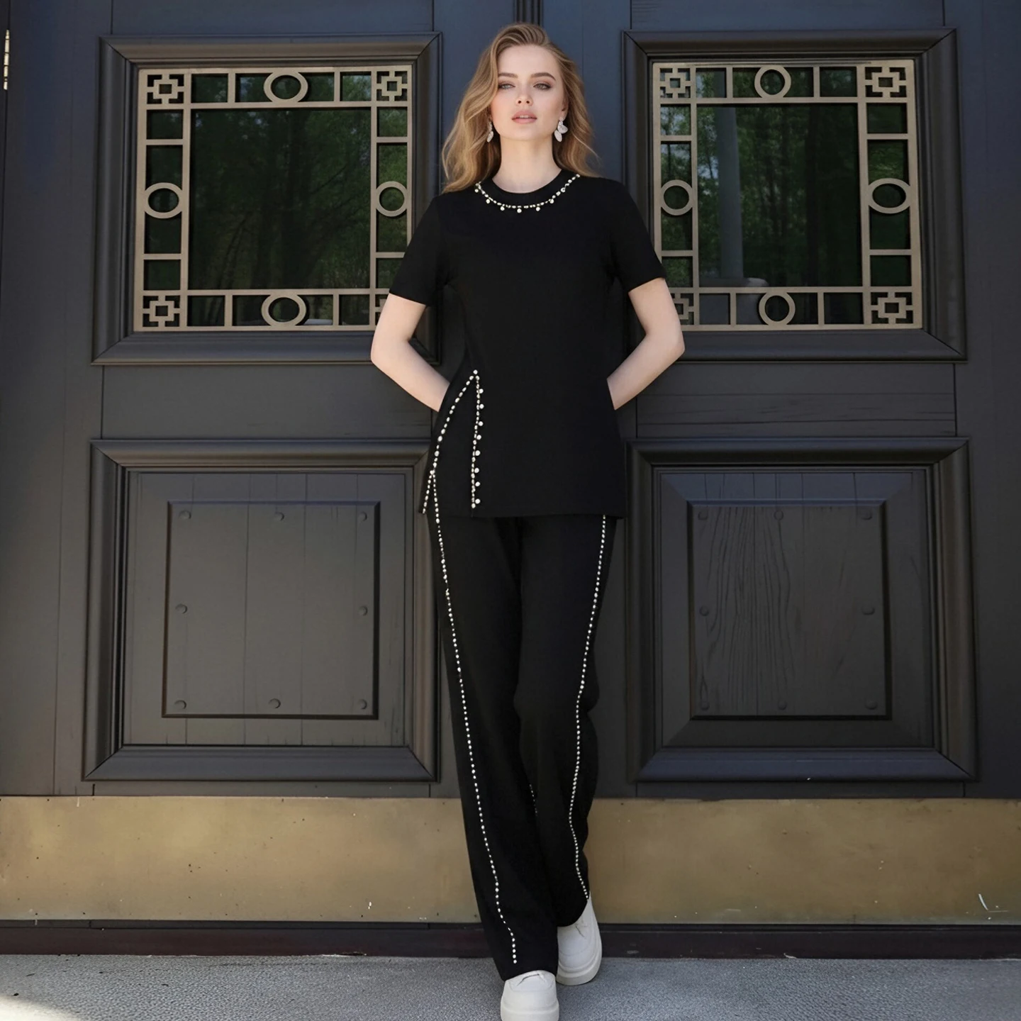 Advanced Casual Sports Set for Women's Summer Loose Fit Slimming Short Sleeved Long Pants Temperament Two-piece Set
Advanced Casual Sports Set for Women's Summer Loose Fit Slimming Short Sleeved Long Pants Temperament Two-piece Set