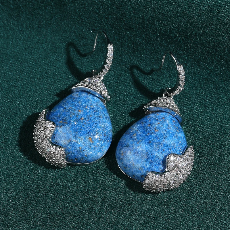 Blue Stone Lapis Lazuli Earrings Drop Antique Silver Color Natural Pendant Water Droplet Wax Vintage For Ladies 2025 Christmas
Blue Stone Lapis Lazuli Earrings Drop Antique Silver Color Natural Pendant Water Droplet Wax Vintage For Ladies 2025 Christmas