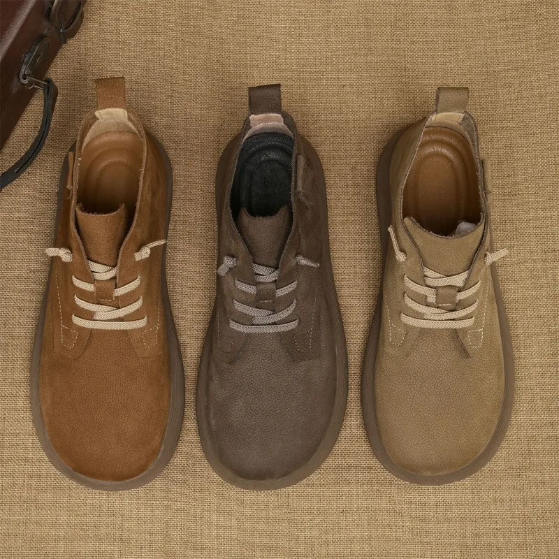 High Quality Men's Top Layer Cowhide Leather Shoes Fashionable Casual Shoes for Men Luxury Trendy 2026 New Soft Soled Mens Boots
High Quality Men's Top Layer Cowhide Leather Shoes Fashionable Casual Shoes for Men Luxury Trendy 2026 New Soft Soled Mens Boots