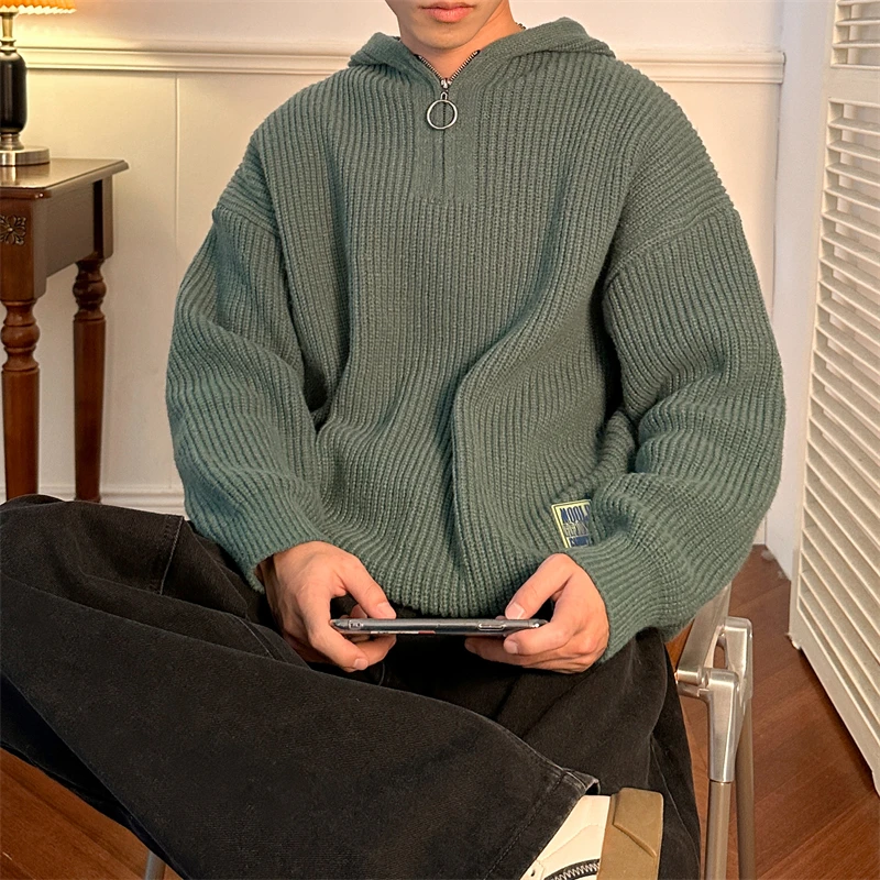 Мужской вязаный свитер-кардиган на молнии с капюшоном, осенне-зимний, новый, уютный, свободный, модный
Мужской вязаный свитер-кардиган на молнии с капюшоном, осенне-зимний, новый, уютный, свободный, модный