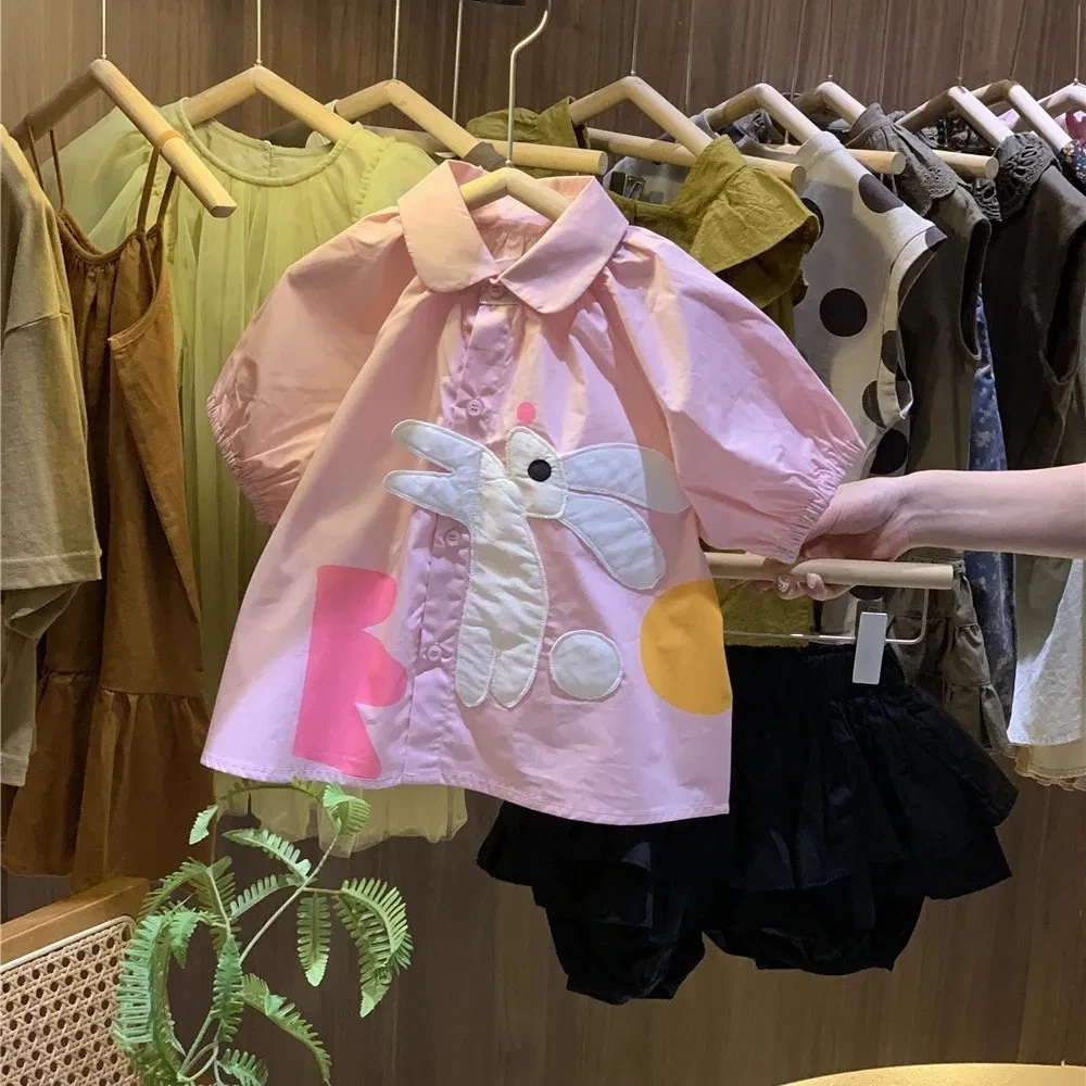 Baby Girl Cute Little Rabbit Shirt Summer New Thin Short sleeved Top Korean Children's Cotton Shirt
Baby Girl Cute Little Rabbit Shirt Summer New Thin Short sleeved Top Korean Children's Cotton Shirt