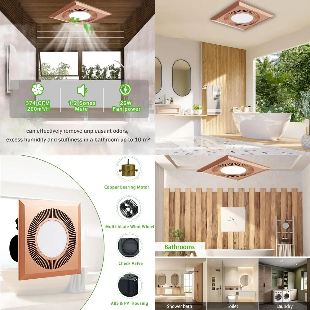LED Light and Ventilation Combo for Bathroom, 374 CM, 1.2 Sones, Quiet Operation
LED Light and Ventilation Combo for Bathroom, 374 CM, 1.2 Sones, Quiet Operation