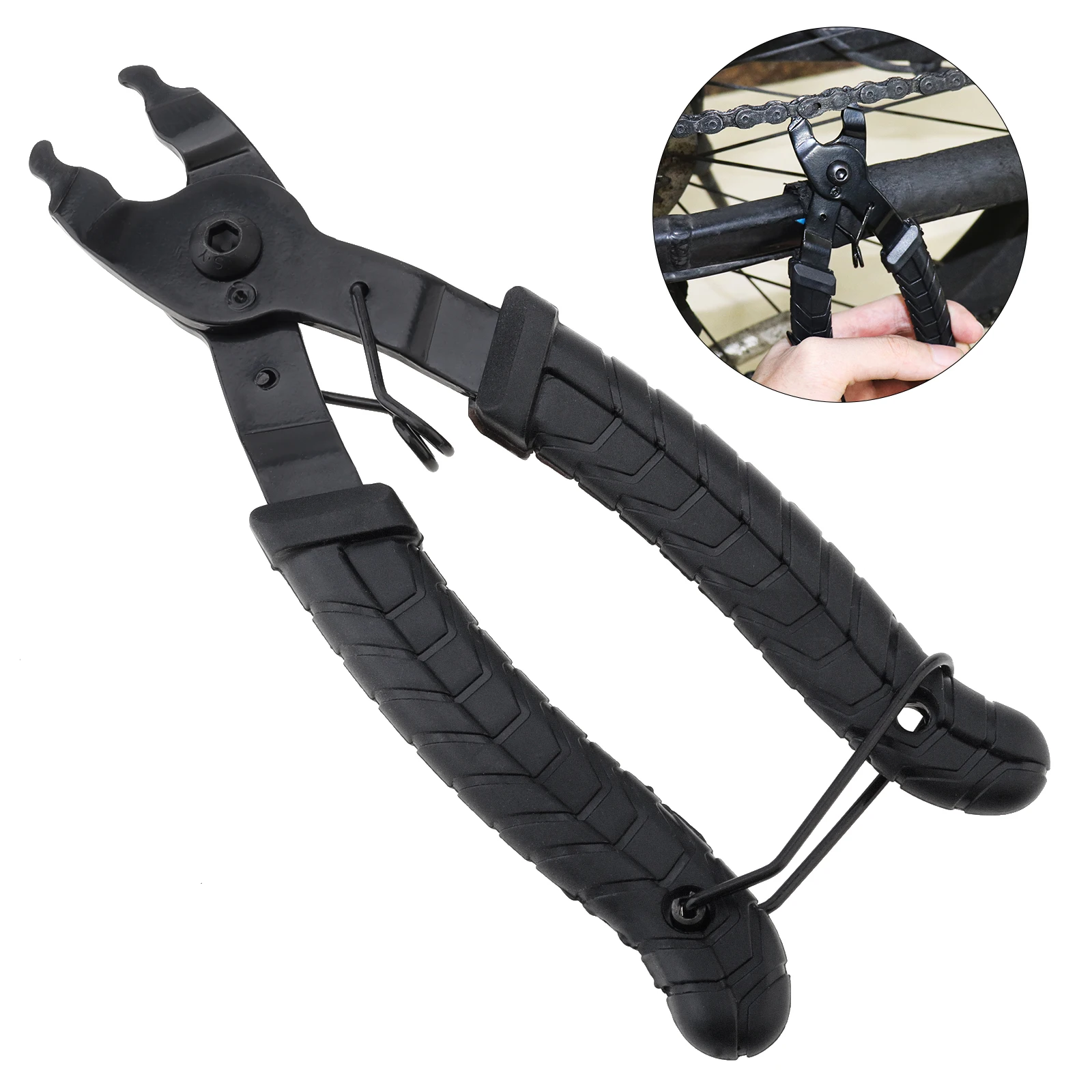 Tool Steel Rubber Wrapped Handle Chain Quick Release Plier, Black Bicycle Chain Disassembly and Installation Tool
Tool Steel Rubber Wrapped Handle Chain Quick Release Plier, Black Bicycle Chain Disassembly and Installation Tool