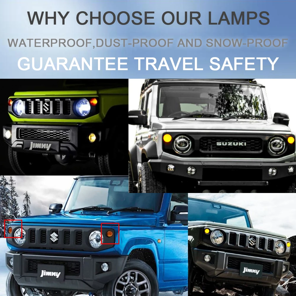 For Suzuki Jimny JB64W JB74W 2018- Front Bumper LED Side Marker Turn Signal Light Flowing Indicator DRL Lamp Smoked Lens
For Suzuki Jimny JB64W JB74W 2018- Front Bumper LED Side Marker Turn Signal Light Flowing Indicator DRL Lamp Smoked Lens