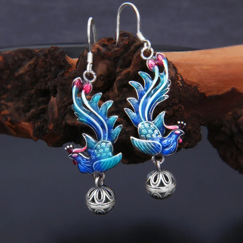 Uglyless Real 999 Pure Silver Phoenix Earrings Women Enamel Colorful Silver Birds Earrings Ethnic Balls Tassels Brincos Bijoux
Uglyless Real 999 Pure Silver Phoenix Earrings Women Enamel Colorful Silver Birds Earrings Ethnic Balls Tassels Brincos Bijoux