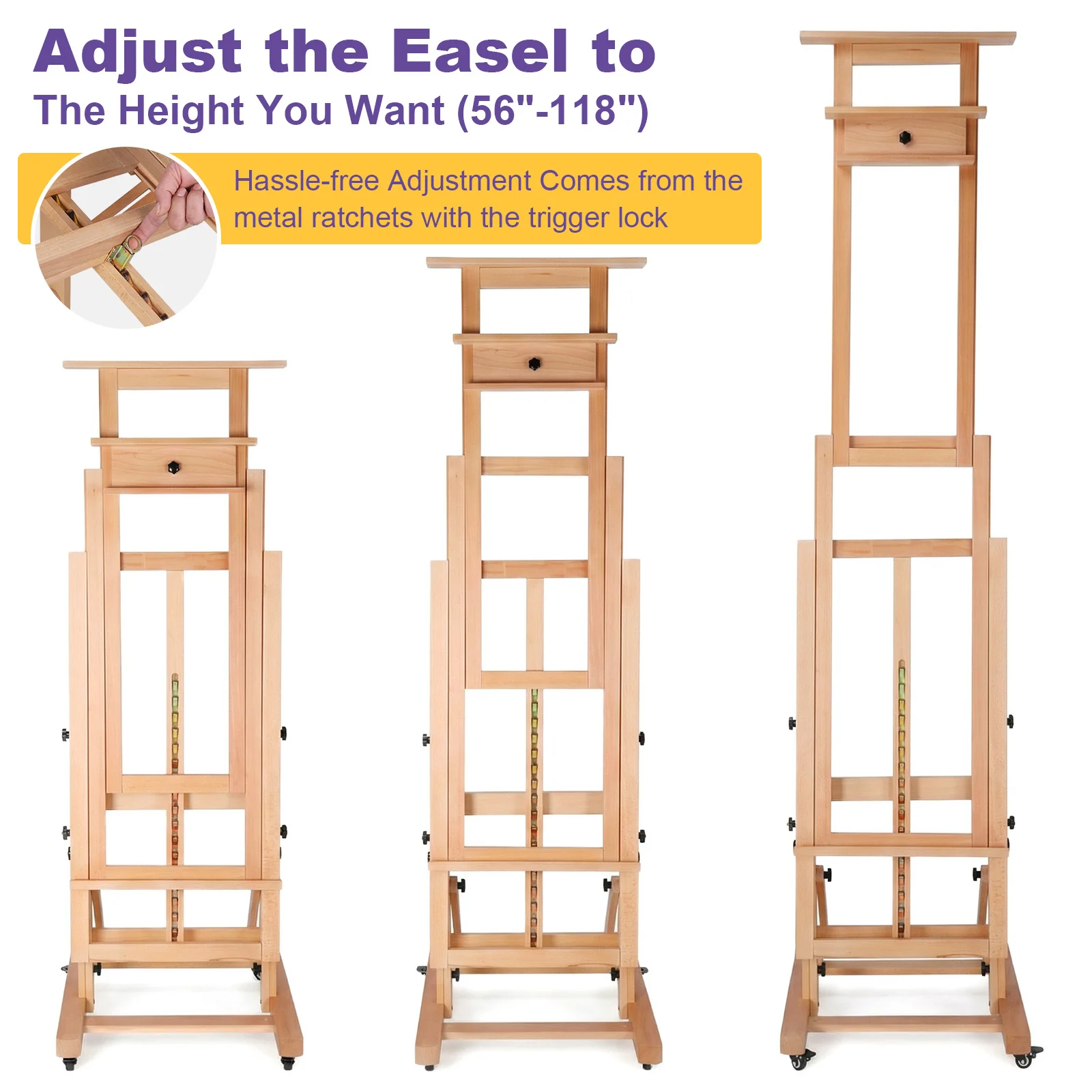 Picture Frame Holder Stands with 4 Lockable Wheels Holds Canvas Art Up To 78.7In High for /Home/Studio/Outdoor
Picture Frame Holder Stands with 4 Lockable Wheels Holds Canvas Art Up To 78.7In High for /Home/Studio/Outdoor