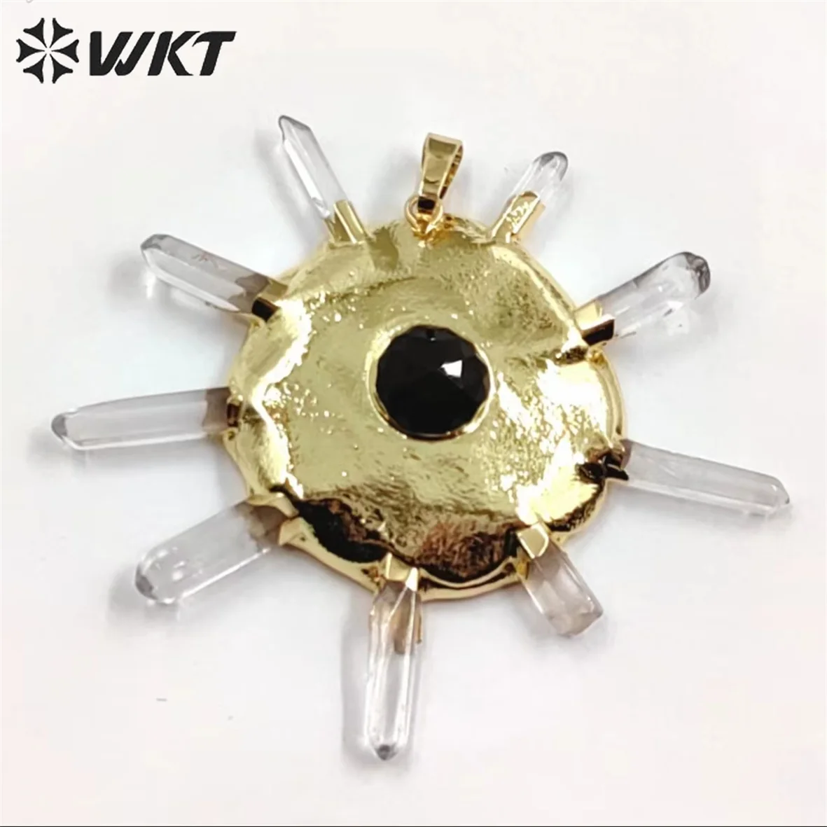 WT-P1884 WKT 2025 Fashion Style Gemstone Beads&Crystal Quartz Point Birthday Women Party Gold-Plate Pendant Hot Trend
WT-P1884 WKT 2025 Fashion Style Gemstone Beads&Crystal Quartz Point Birthday Women Party Gold-Plate Pendant Hot Trend