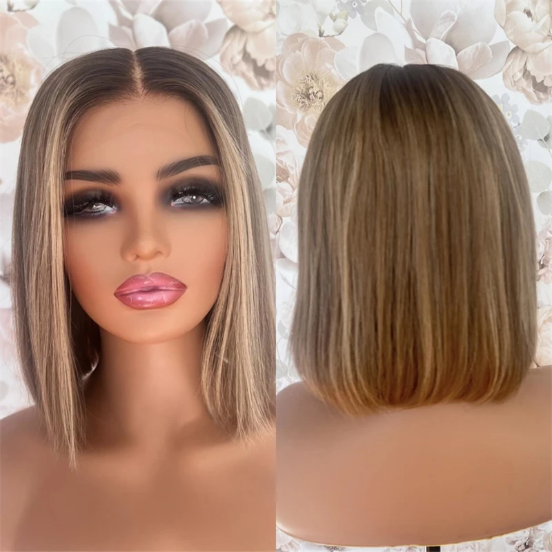12'' Short Straight Bob 13x4 Middle Part Ombre Brown Blonde Wig Luxury Swiss HD Lace Front Wig Synthetic Wig Top Glueless Wig
12'' Short Straight Bob 13x4 Middle Part Ombre Brown Blonde Wig Luxury Swiss HD Lace Front Wig Synthetic Wig Top Glueless Wig