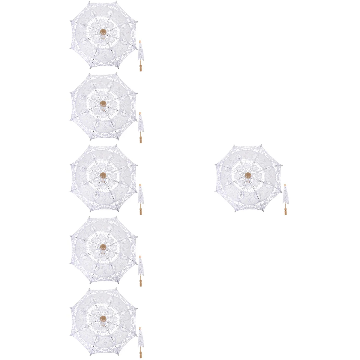 Set of 6 Cotton Umbrella Lace Parasol White Bridal Veil Princess Decor Pink Baby Embroidery Craft Wooden Child Hair Clip
Set of 6 Cotton Umbrella Lace Parasol White Bridal Veil Princess Decor Pink Baby Embroidery Craft Wooden Child Hair Clip