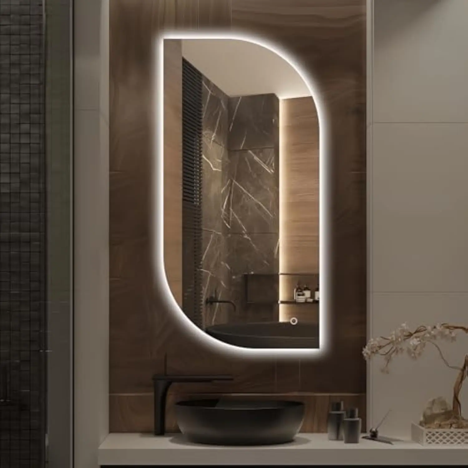 Led Bathroom Mirror with Lights, 40X20 Inch Leaf Led Backlit Mirror Irregular, Anti-Fog, Dimmable Light, Asymmetrical Vanity Mi
Led Bathroom Mirror with Lights, 40X20 Inch Leaf Led Backlit Mirror Irregular, Anti-Fog, Dimmable Light, Asymmetrical Vanity Mi