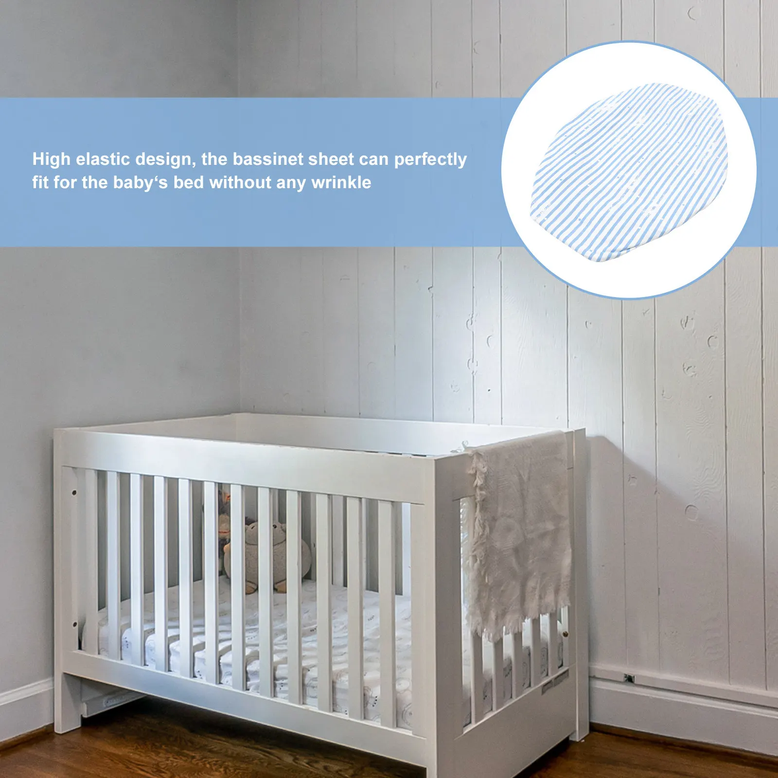 Premium Breathable Bassinet Sheet for Baby Cradle Crib Fitted Bed Sheet with High Elastic Fit Sweat Absorbing Skin Friendly
Premium Breathable Bassinet Sheet for Baby Cradle Crib Fitted Bed Sheet with High Elastic Fit Sweat Absorbing Skin Friendly