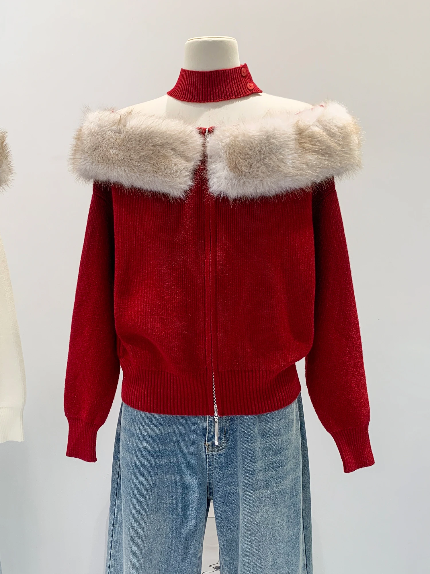 Korean Style Knitted Zipper Cardigan Women's Red Stand Collar Sweater Coat Medium Softness Long Sleeve Daily Wear
Korean Style Knitted Zipper Cardigan Women's Red Stand Collar Sweater Coat Medium Softness Long Sleeve Daily Wear