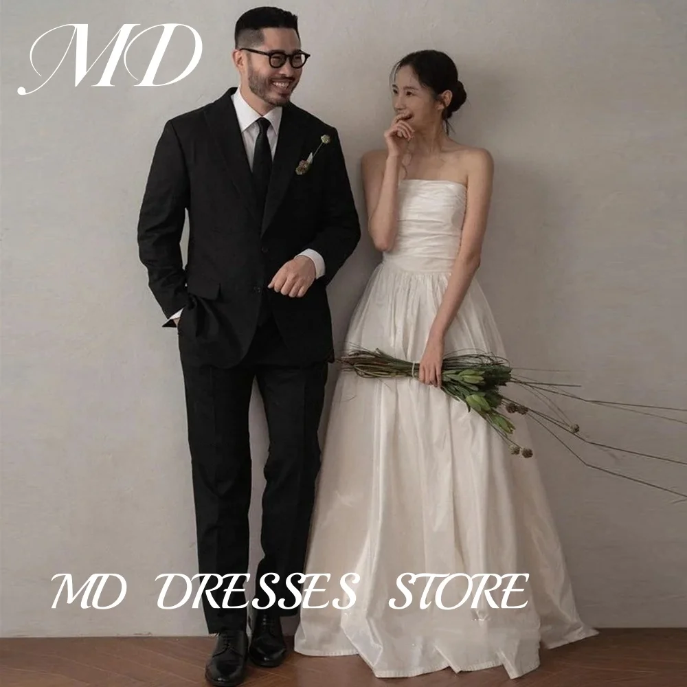 MD Simple Strapless A-line Wedding Dresses Pleat Sleeveless Korea Photoshoot Floor-Length Bridal Gown Customized 2025 웨딩드레스
MD Simple Strapless A-line Wedding Dresses Pleat Sleeveless Korea Photoshoot Floor-Length Bridal Gown Customized 2025 웨딩드레스