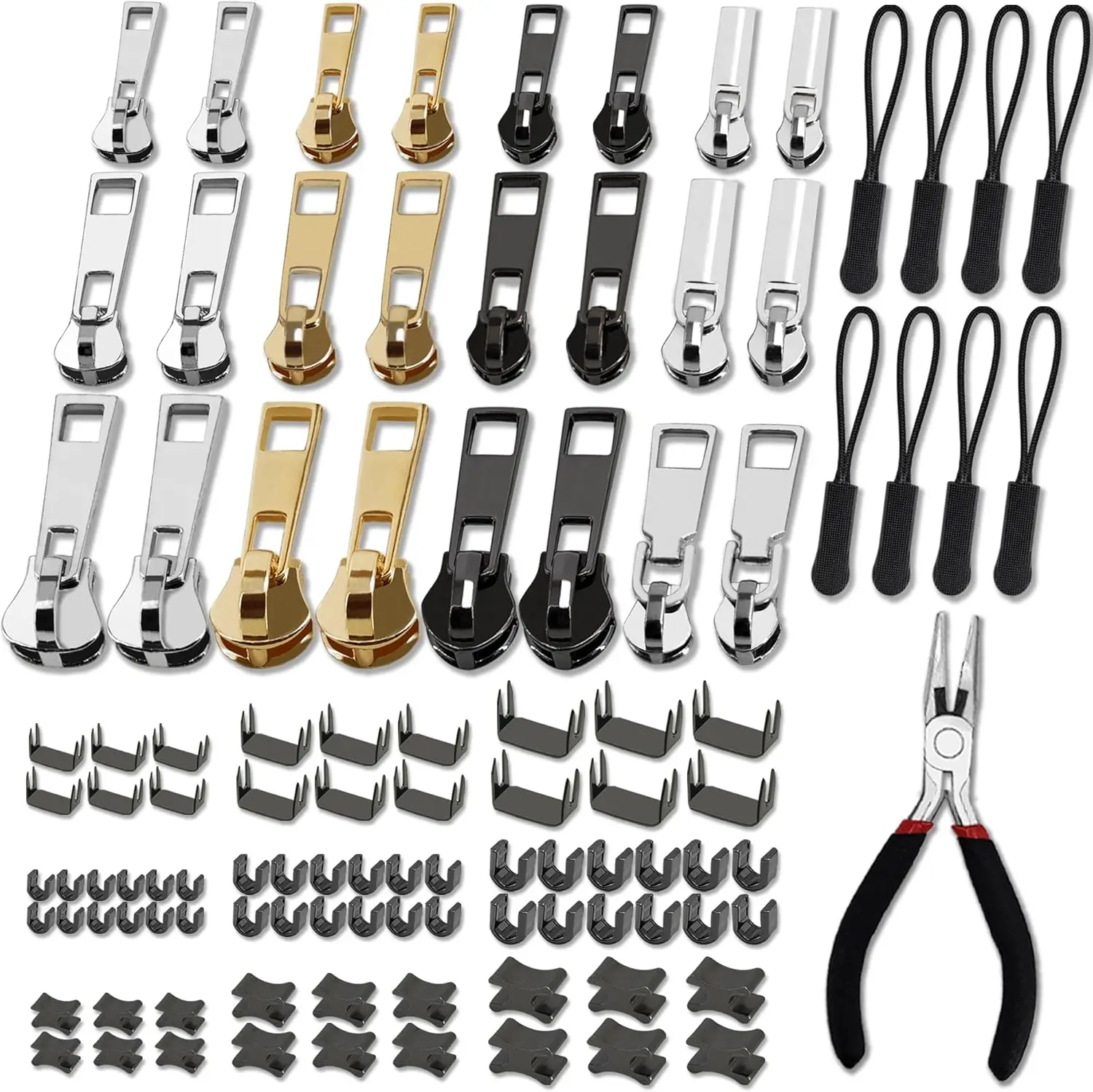 105 Pieces Zipper Repair Kit #3#5#8 with Pliers for Coats, Jackets, Tents, Backpacks, Sleeping Bags, Luggage
105 Pieces Zipper Repair Kit #3#5#8 with Pliers for Coats, Jackets, Tents, Backpacks, Sleeping Bags, Luggage