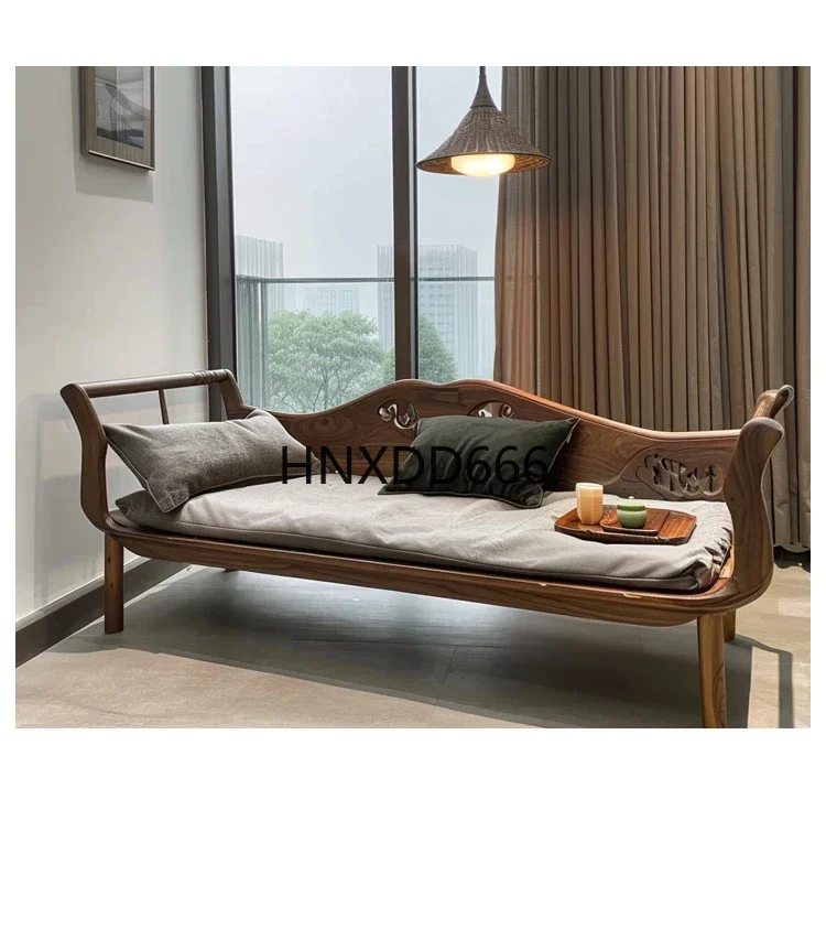high-end straight row fabric chaise longue hotel New Chinese-style Zen Arhat bed black walnut ash wood
high-end straight row fabric chaise longue hotel New Chinese-style Zen Arhat bed black walnut ash wood