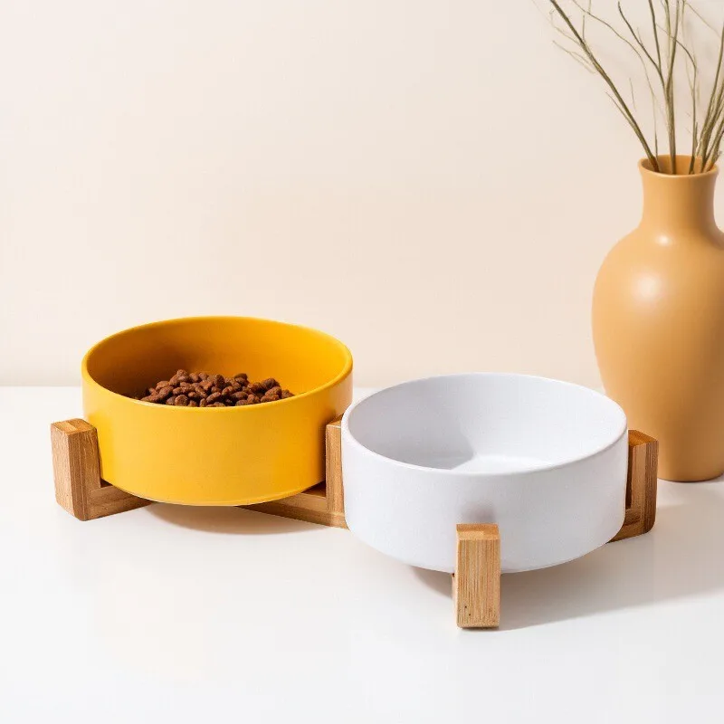Ceramic Pet Bowl Dish With Wood Stand Single and Double Bowls Pet Ceramic Double Bowl For Dog Cat Food Water Feeder
Ceramic Pet Bowl Dish With Wood Stand Single and Double Bowls Pet Ceramic Double Bowl For Dog Cat Food Water Feeder