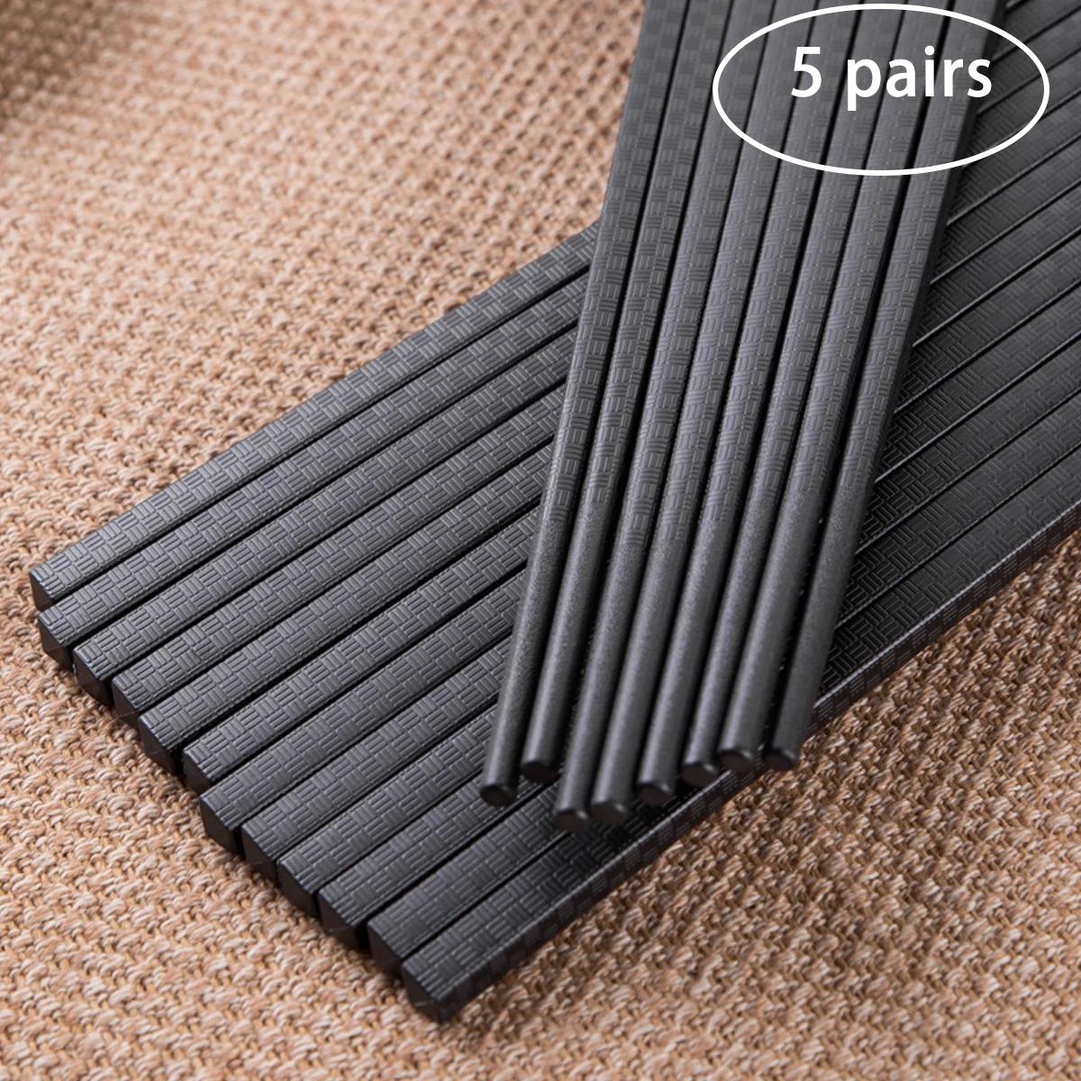5 Pairs Reusable Chinese Chopsticks Food Grade Plastic Alloy Food Stick Non-slip Japanese Chopsticks for Sushi Tableware
5 Pairs Reusable Chinese Chopsticks Food Grade Plastic Alloy Food Stick Non-slip Japanese Chopsticks for Sushi Tableware