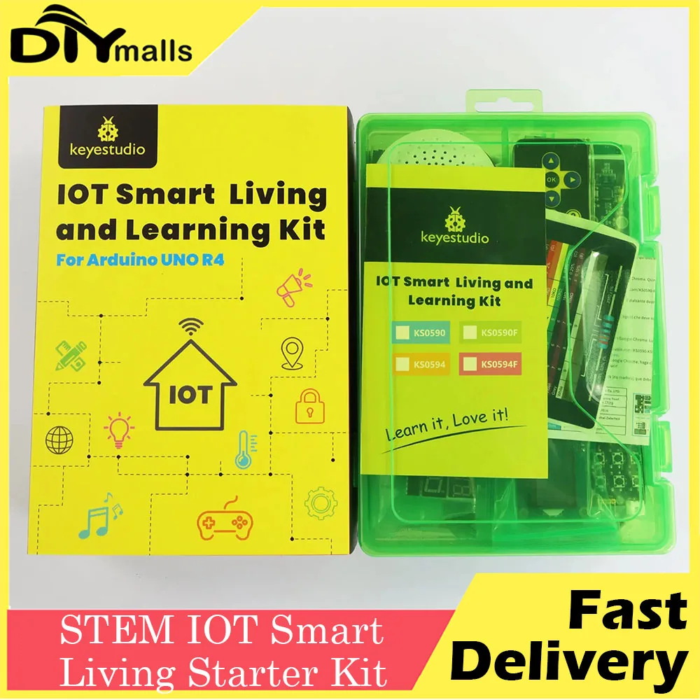 Keyestudio STEM IOT Smart Living Starter Kit For Original Arduino UnoR4 WIFI Or Minima Board DIY Educational Kit+60 Projects
Keyestudio STEM IOT Smart Living Starter Kit For Original Arduino UnoR4 WIFI Or Minima Board DIY Educational Kit+60 Projects