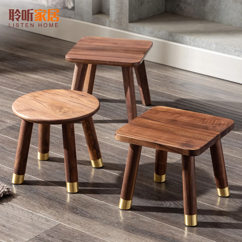 HYS solid wood stool household wooden bench living room square stool small round stool shoe changing black walnut low
HYS solid wood stool household wooden bench living room square stool small round stool shoe changing black walnut low