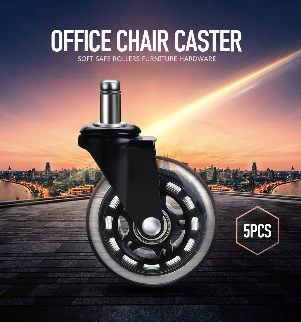 5PCS replacement soft safety roller furniture hardware office chair casters 3-inch rotating rubber casters
5PCS replacement soft safety roller furniture hardware office chair casters 3-inch rotating rubber casters