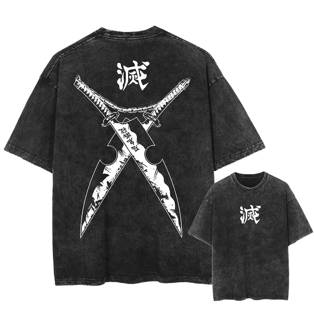 Men's Anime T-shirt, Streetwear, Demon Slayer, Japanese Anime Pattern T-shirt, Summer Washed Black T-shirt, Harajuku
Men's Anime T-shirt, Streetwear, Demon Slayer, Japanese Anime Pattern T-shirt, Summer Washed Black T-shirt, Harajuku