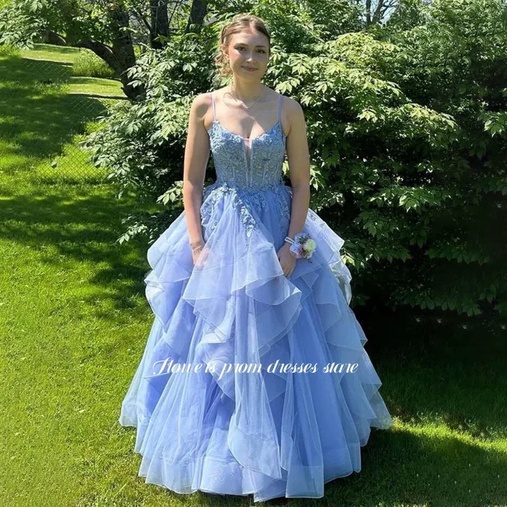 Flowers Blue Fluffy Party Dress A Line Multilayers Prom Dress Applique Tulle Princess Party Gowns vestidos de fiesta Customized
Flowers Blue Fluffy Party Dress A Line Multilayers Prom Dress Applique Tulle Princess Party Gowns vestidos de fiesta Customized