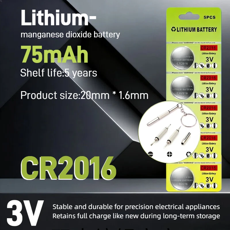 CR2016 3V 75mAh Lithium Button Batteries For Watch Car Key Hundreds Of Other Electronic Products CR 2016 Coin Cell Battery
CR2016 3V 75mAh Lithium Button Batteries For Watch Car Key Hundreds Of Other Electronic Products CR 2016 Coin Cell Battery