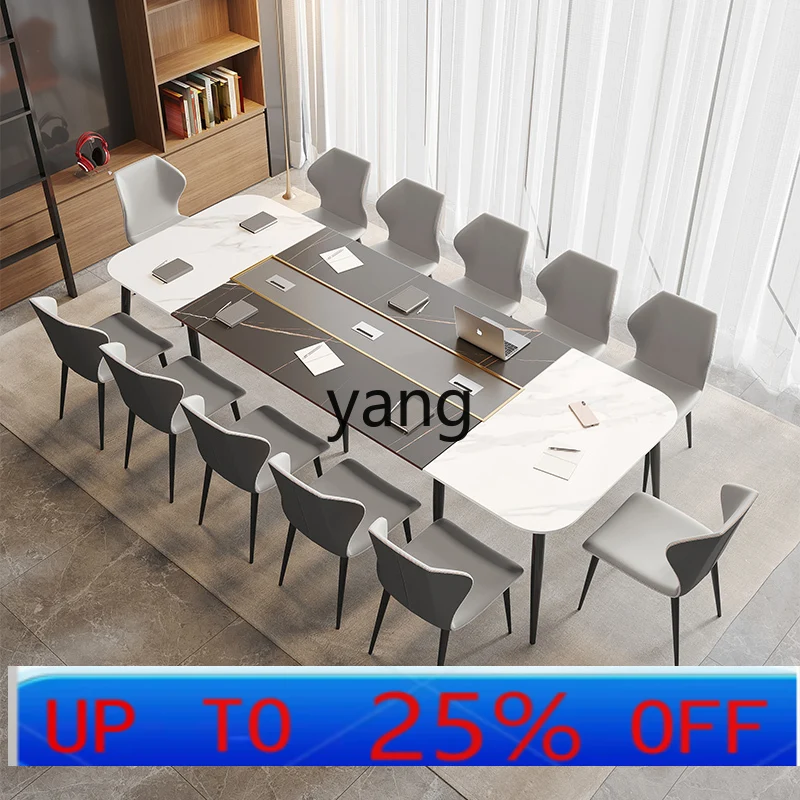 LTT Large Rock Slab Conference Simple Rectangular Office Desk for Reception and Meeting