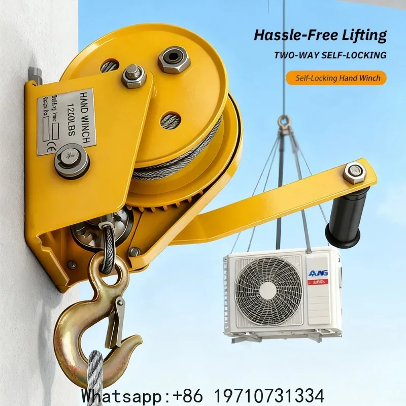 Small Hand Winch Heavy Duty Rope Crank Self-Locking Winch 1200 lbs Small Hoist Two-Way Locking for Trailer Boat or ATV Towing
Small Hand Winch Heavy Duty Rope Crank Self-Locking Winch 1200 lbs Small Hoist Two-Way Locking for Trailer Boat or ATV Towing