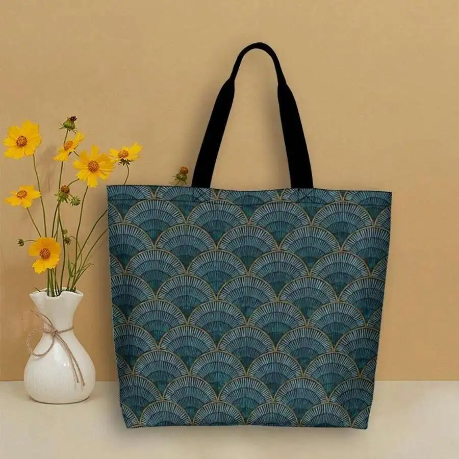 Art Deco Blue Fan Pattern Casual Tote Bag For Adults Unisex
Art Deco Blue Fan Pattern Casual Tote Bag For Adults Unisex