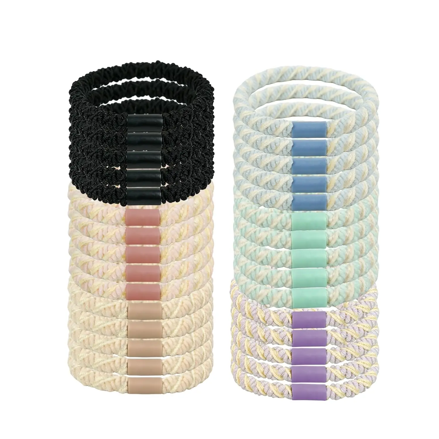 30 Pcs Elastic Hair Ties, No Damage Ponytail Holders for Women, 4mm Rubber Bands, 6 Colors
30 Pcs Elastic Hair Ties, No Damage Ponytail Holders for Women, 4mm Rubber Bands, 6 Colors