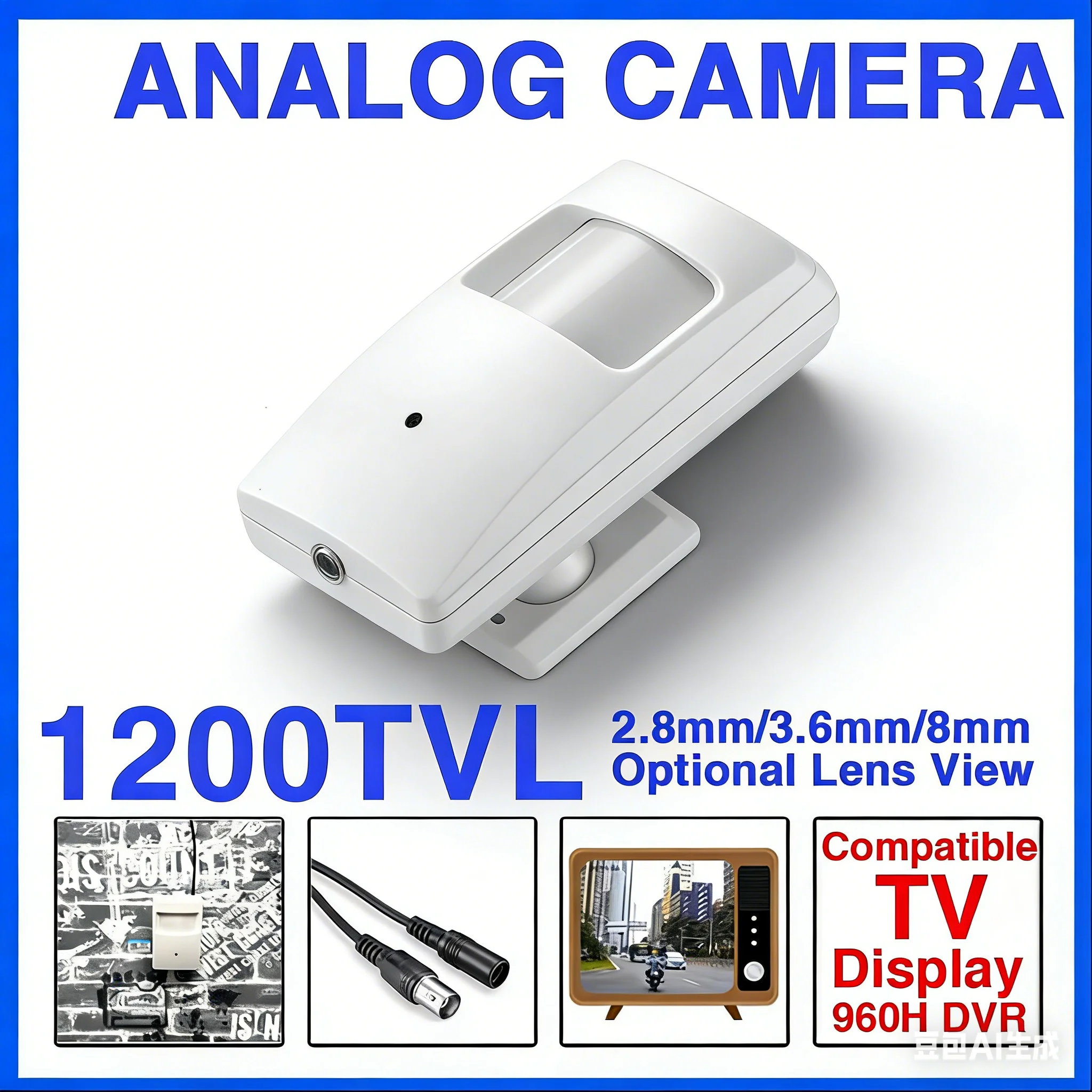 Камера видеонаблюдения HD 1200TVL с коническим объективом 3,7 мм, Sharp Focus, аналоговый CVBS, совместимый с ТВ-детектором, дизайн стиля для Ultimate Surveillanc
Камера видеонаблюдения HD 1200TVL с коническим объективом 3,7 мм, Sharp Focus, аналоговый CVBS, совместимый с ТВ-детектором, дизайн стиля для Ultimate Surveillanc