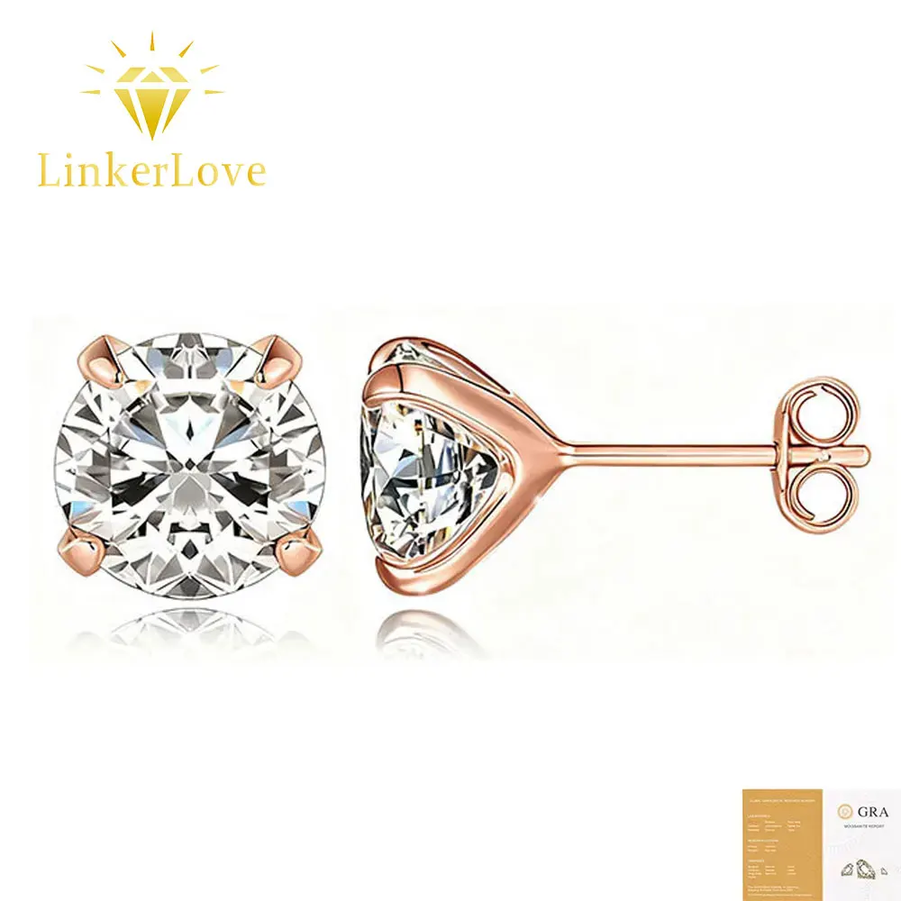LinkerLove 0.3-3CT Moissanite Stud Earrings for Women S925 Silver Rose Gold Diamond Earrings Hypoallergenic Jewelry Wedding Gift
LinkerLove 0.3-3CT Moissanite Stud Earrings for Women S925 Silver Rose Gold Diamond Earrings Hypoallergenic Jewelry Wedding Gift