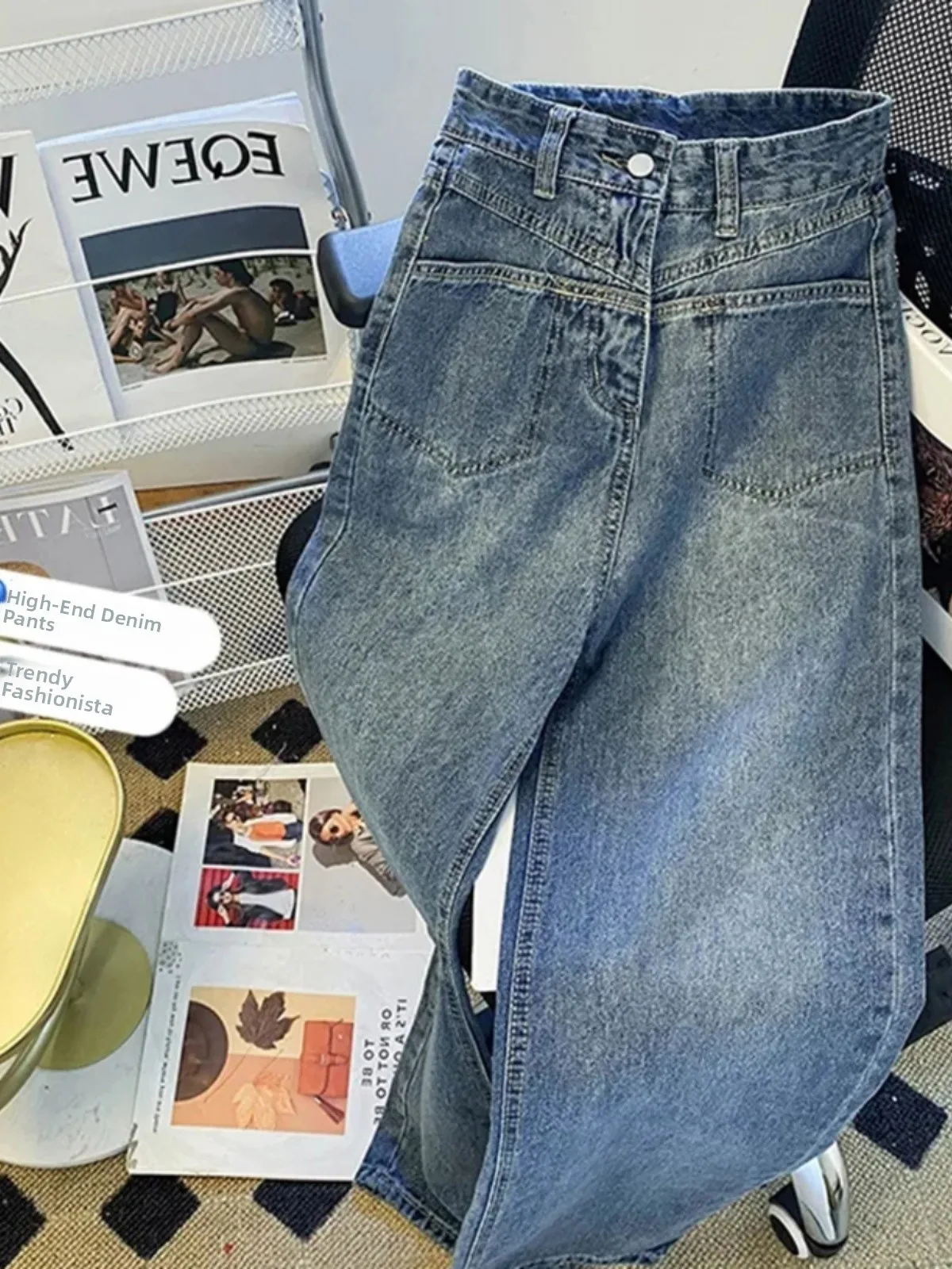 High Waist Straight Leg Jeans Women's Early Autumn New plus Size Loose Vintage Wide Leg Floor Length Pants Slimming Effect
High Waist Straight Leg Jeans Women's Early Autumn New plus Size Loose Vintage Wide Leg Floor Length Pants Slimming Effect
