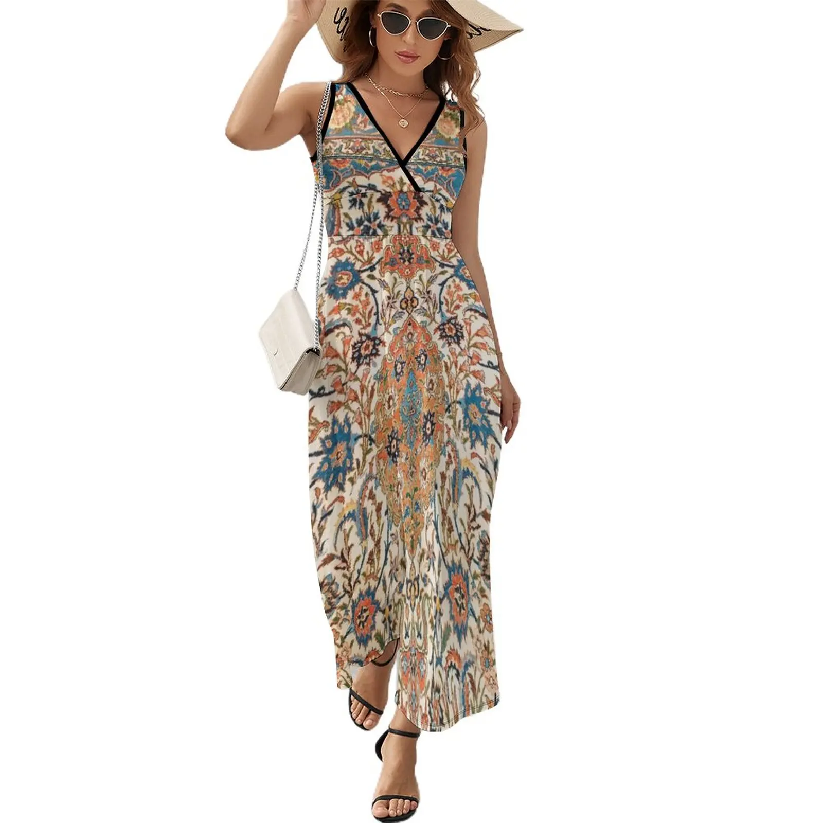 Isfahan Antique Central Persian Carpet Print Sleeveless Dress women dresses Elegant gown
Isfahan Antique Central Persian Carpet Print Sleeveless Dress women dresses Elegant gown