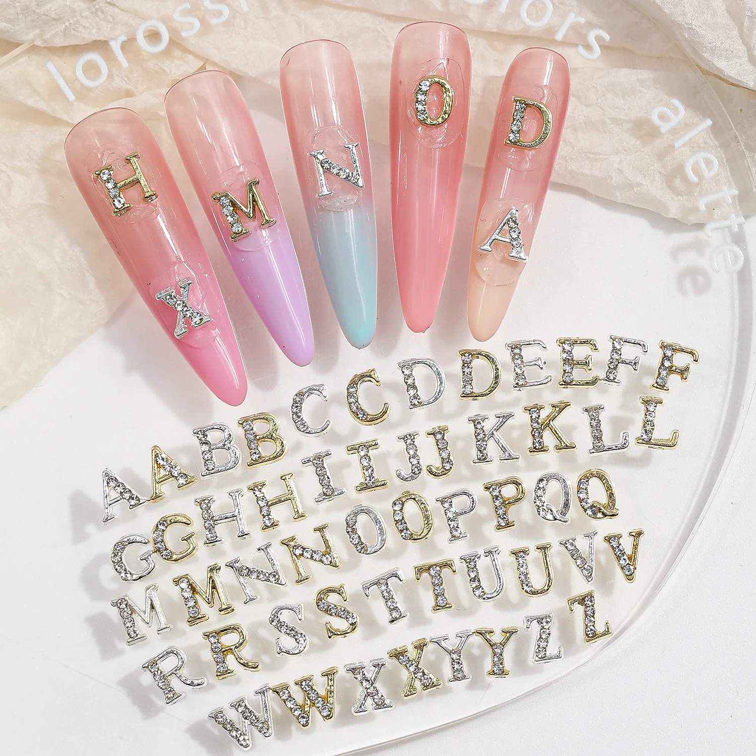 26PCS 3D Luxury Alloy Nail Art Rhinestone Charms The 26 English Letters Accessories Parts For Nails Decoration Manicure Supplies
26PCS 3D Luxury Alloy Nail Art Rhinestone Charms The 26 English Letters Accessories Parts For Nails Decoration Manicure Supplies