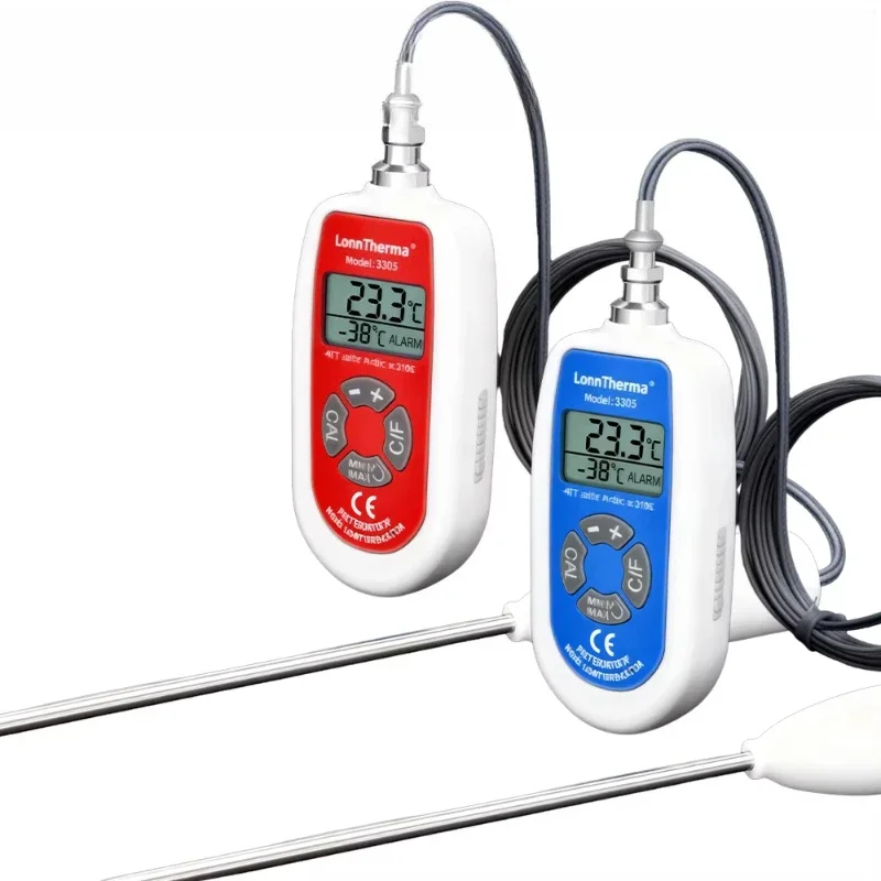 Waterproof Handheld Digital Laboratory Thermometer | High Precision ABS LCD Thermometer with Alarm Function |