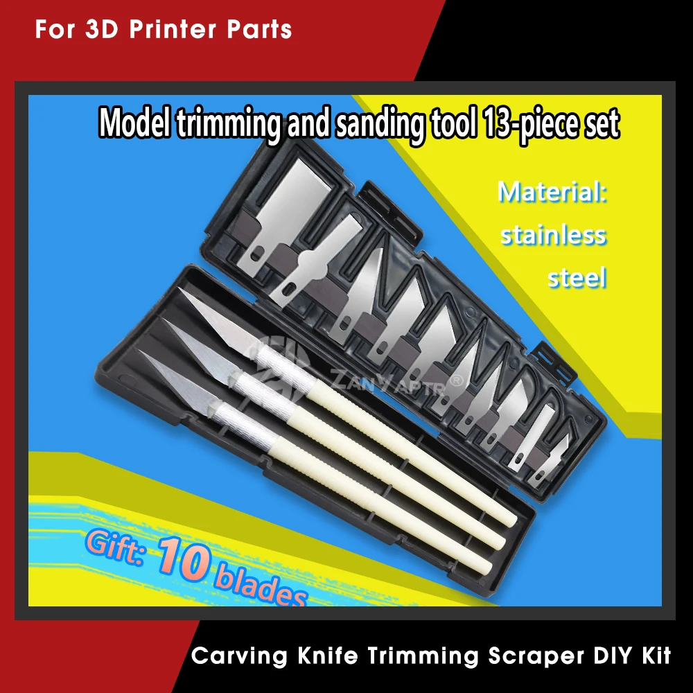 3D Printer Parts Model Hand Knife Carving Knife Grinding Aluminum Alloy Tool Filament Hand Trimming Knife Scraper DIY Kit
3D Printer Parts Model Hand Knife Carving Knife Grinding Aluminum Alloy Tool Filament Hand Trimming Knife Scraper DIY Kit