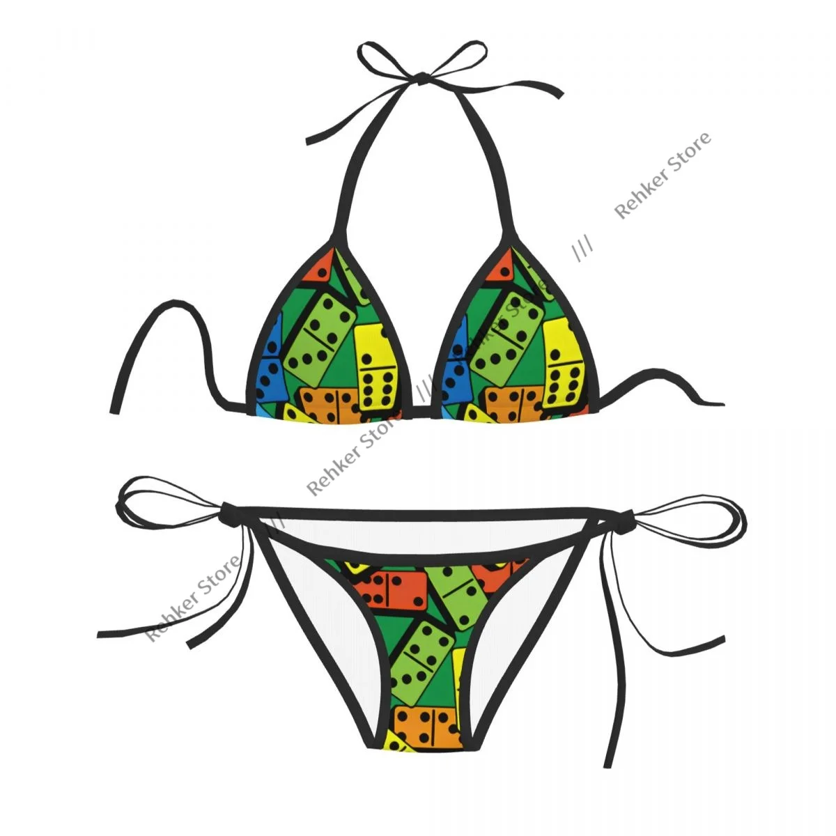 Сексуальный женский купальник-бикини, казино, красочный узор домино, купальный костюм
Сексуальный женский купальник-бикини, казино, красочный узор домино, купальный костюм