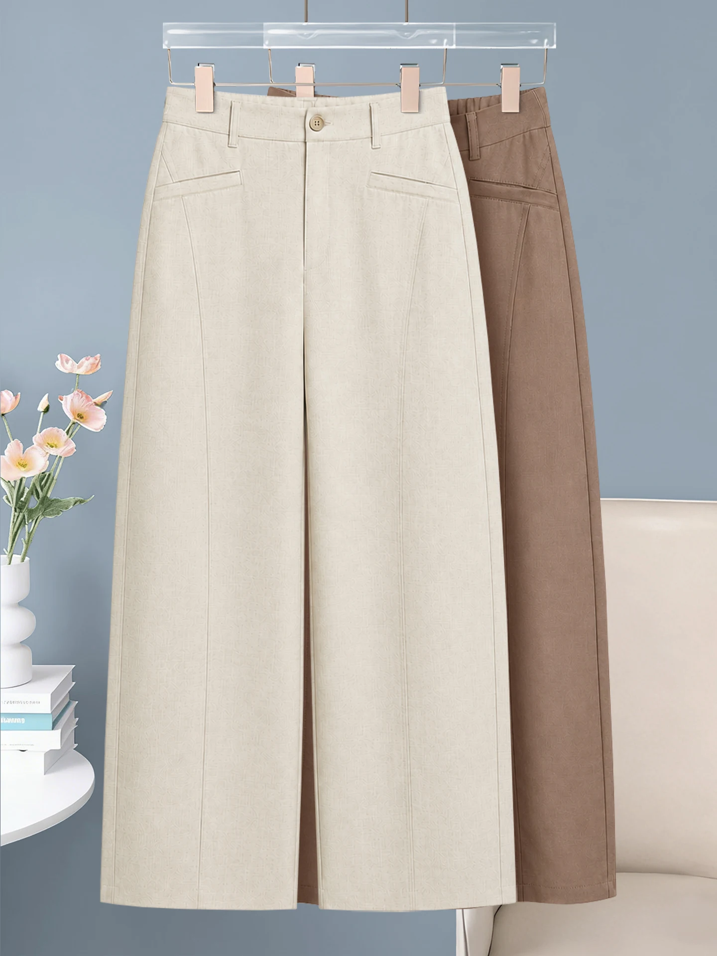 Summer Thin High Waist Loose Drapey Casual Ice Silk Wide Leg Pants Women's Linen Bend Knife Pants Breathable Cool Feeling
Summer Thin High Waist Loose Drapey Casual Ice Silk Wide Leg Pants Women's Linen Bend Knife Pants Breathable Cool Feeling