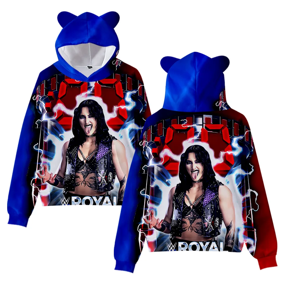 Rhea Ripley Merch толстовки с капюшоном для девочек укороченный пуловер с кошачьими ушками повседневная одежда с принтом
Rhea Ripley Merch толстовки с капюшоном для девочек укороченный пуловер с кошачьими ушками повседневная одежда с принтом