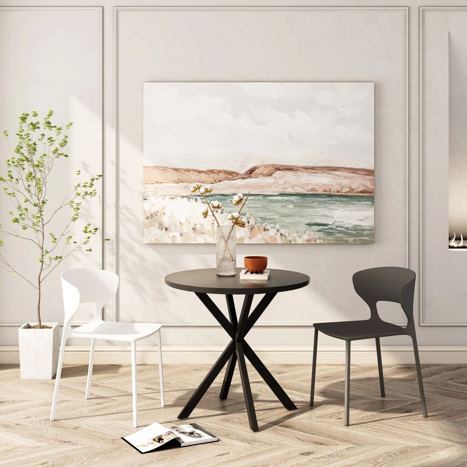 31.5'' Round Black Dining Table with Crossed Legs, Detachable Table Top, Matte Iron Legs
31.5'' Round Black Dining Table with Crossed Legs, Detachable Table Top, Matte Iron Legs