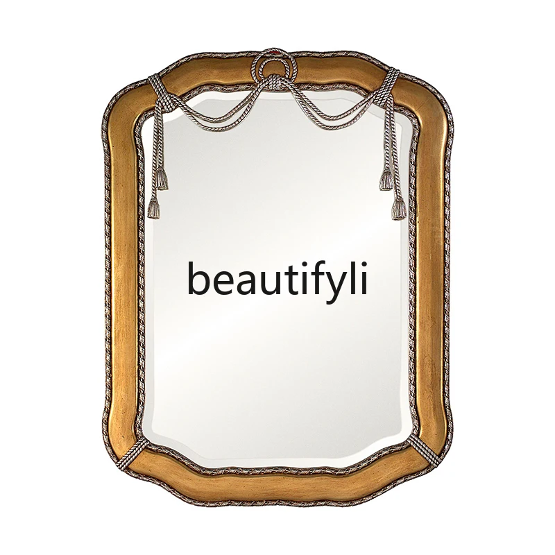 European Style Wall-Mounted Mirror Wall-Mounted French Makeup Mirror Vintage Fireplace Above Decorative Mirror 
European Style Wall-Mounted Mirror Wall-Mounted French Makeup Mirror Vintage Fireplace Above Decorative Mirror
