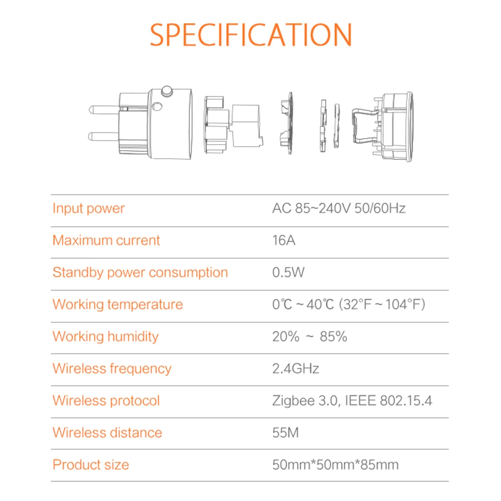 Умная розетка Tuya 16A Zigbee 3.0 EU с мониторингом энергопотребления, управлением через приложение, совместима с Alexa и Google Assistant
Умная розетка Tuya 16A Zigbee 3.0 EU с мониторингом энергопотребления, управлением через приложение, совместима с Alexa и Google Assistant