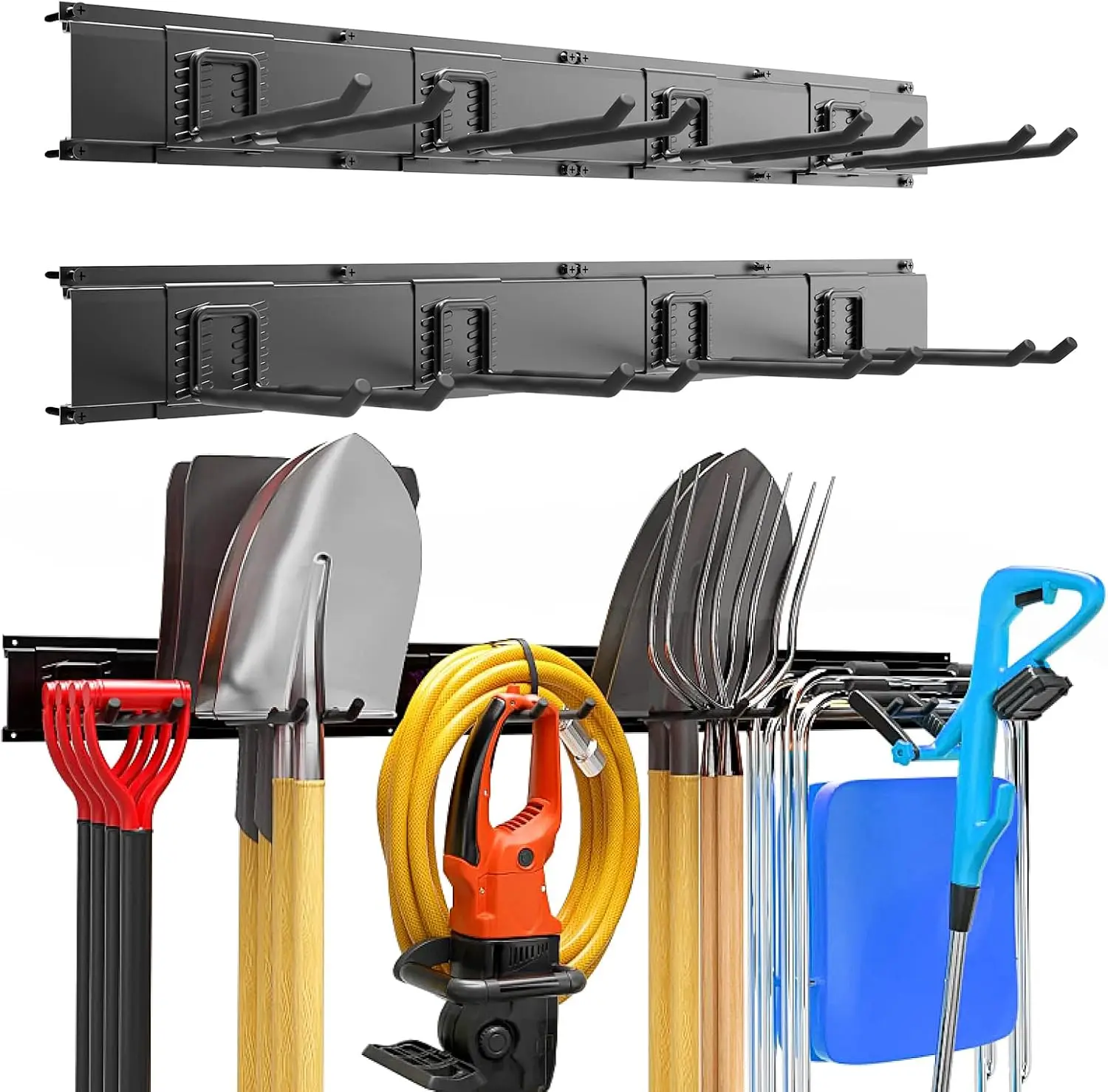 Heavy Duty Garage Tool Organizer Wall Mount, 64-Inch Storage Rack for Shovel, Rake, Chair, Weed Eater - Max Load 440lb
Heavy Duty Garage Tool Organizer Wall Mount, 64-Inch Storage Rack for Shovel, Rake, Chair, Weed Eater - Max Load 440lb